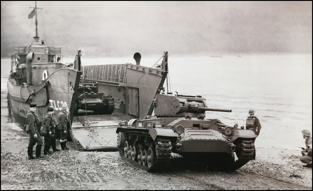 WW2 British Valentine Tanks Offloading