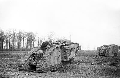 Mark II tanks at the Battle of Arras. Source: London Imperial War Museum