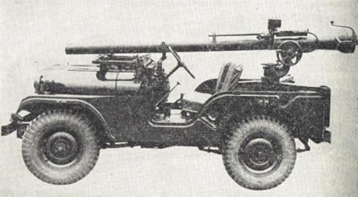 M40A1 recoilless rifle mounted on an M38 Jeep