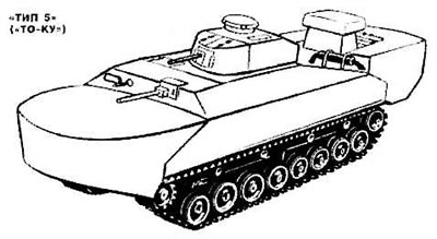 Blueprint of Type 5 To-Ku amphibious tank. Source: Florida State University