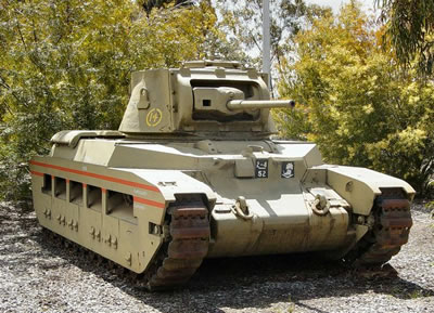 Matilda II Infantry Tank at the Puckapanyal Tank Museum in Victoria, Australia. The Mark II Matilda II was used at the Battle of Arras in World War II. Photo by Brian Voon Yee Yap