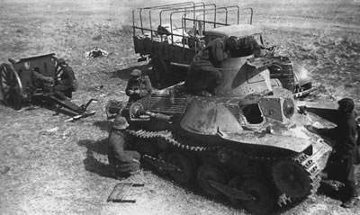 Japanese Type 95 Ha-Go light tank captured by Soviet forces at the Battle of Kalkhin Gol