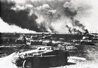 German tanks rolling into the Soviet Union during Operation Barbarossa Source: Holocaust Research Project