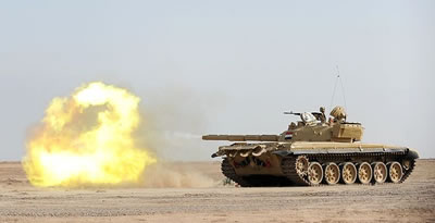 Iraqi T-72 main battle tank at a training exercise near Baghdad, Iraq