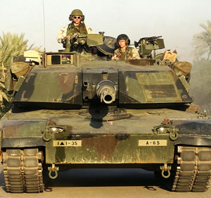 M1A1 Abrams MBT (main battle tank) in Baghdad during the Occupation of Iraq in the Second Gulf War, November 13, 2003