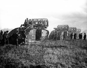 Mark V heavy tanks in 1918