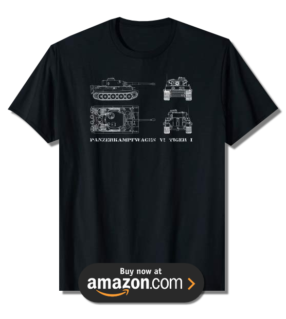 WW2 Tiger Tank Blueprint T-Shirt Gift